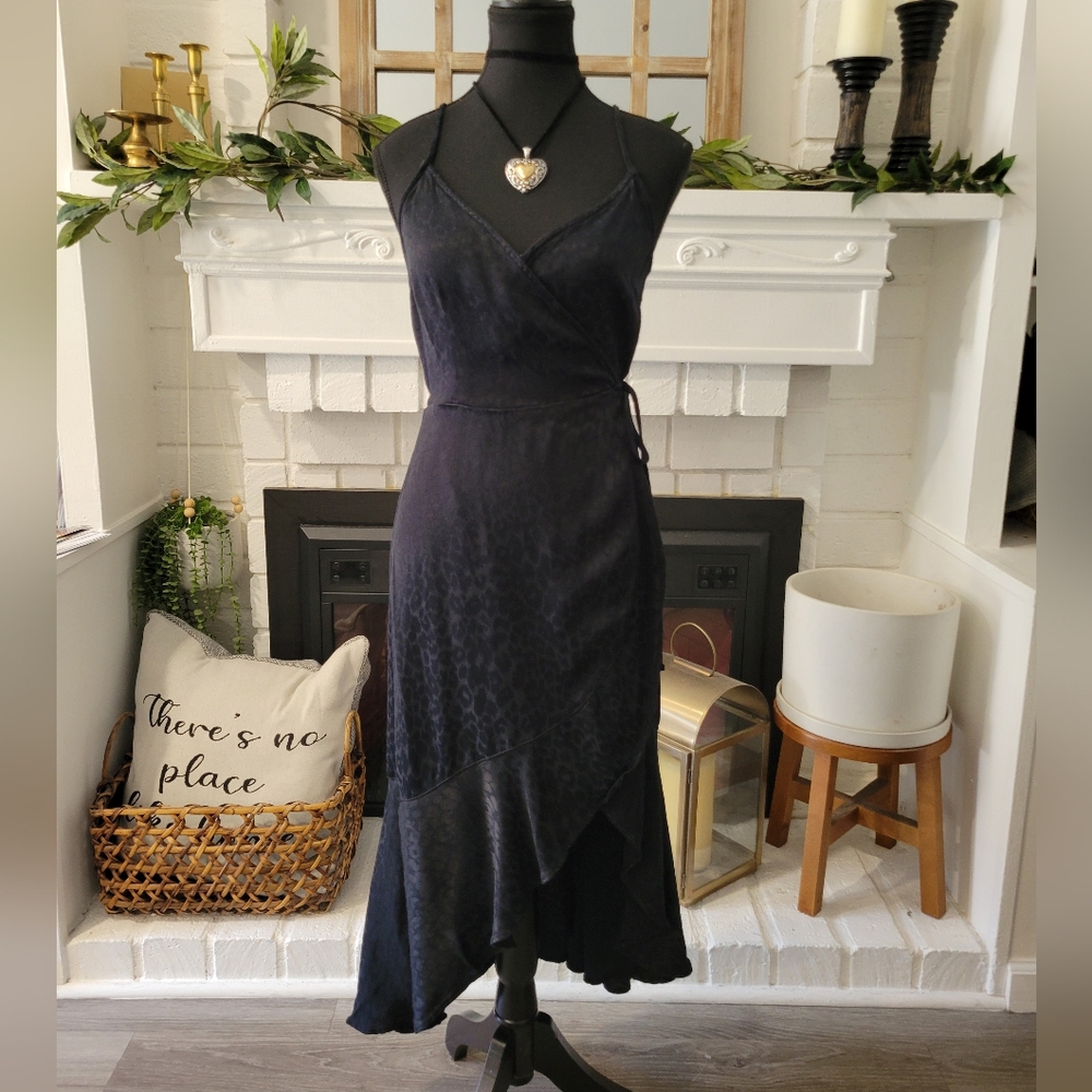 Abercrombie & Fitch Black High Low Wrap Dress Size Medium